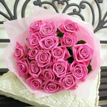 Букет Розовая роза Эквадор 19 шт
